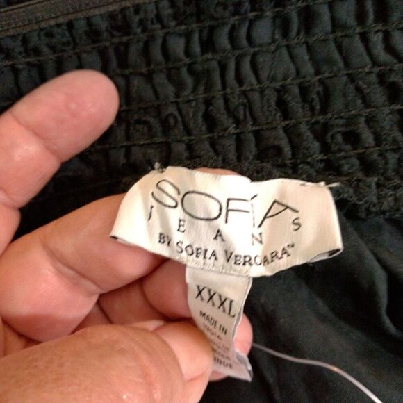 Sofia Vergara Black Eyelet Ruffled Off The Shoulder Top Plus 3X - Picture 6 of 8